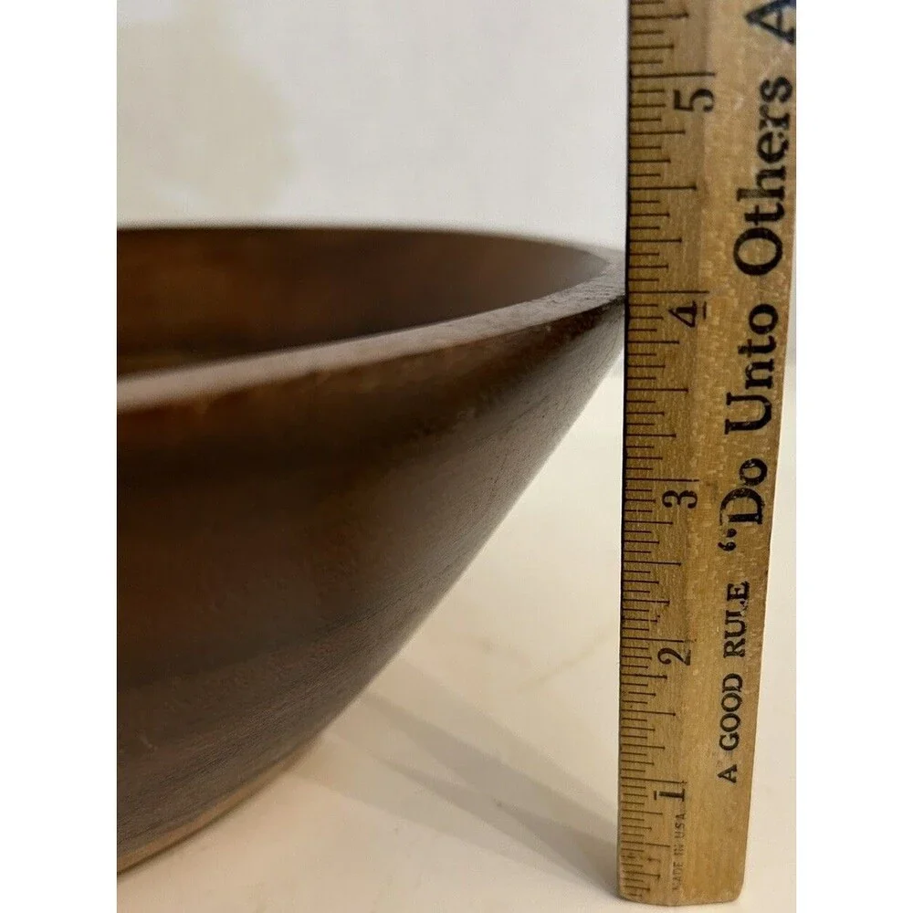 Round Wood Dough Bowl 12” x 4” Farmhouse Variegated Color